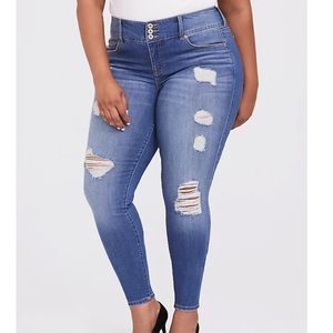 Torrid distressed medium wash jeggings
